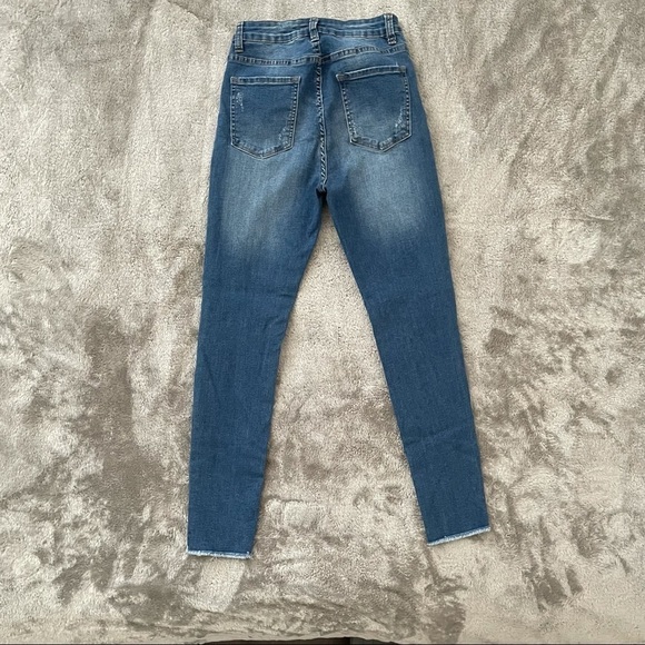 Fashion Nova Raw Hem High Waisted Skinny Jeans 9 - Picture 3 of 8